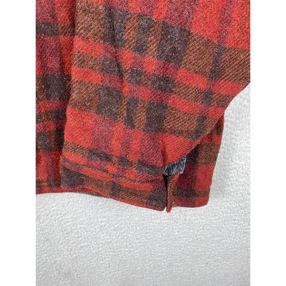Vintage XXX Snowboard Wax Mens Size XL Red Plaid Wool Blend Full Zip Jacket Rare - Picture 10 of 13